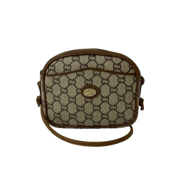GUCCI Old Gucci Plus Leather Mini Shoulder Bag Pochette Sacoche Brown 473-2 - Picture 1 of 10
